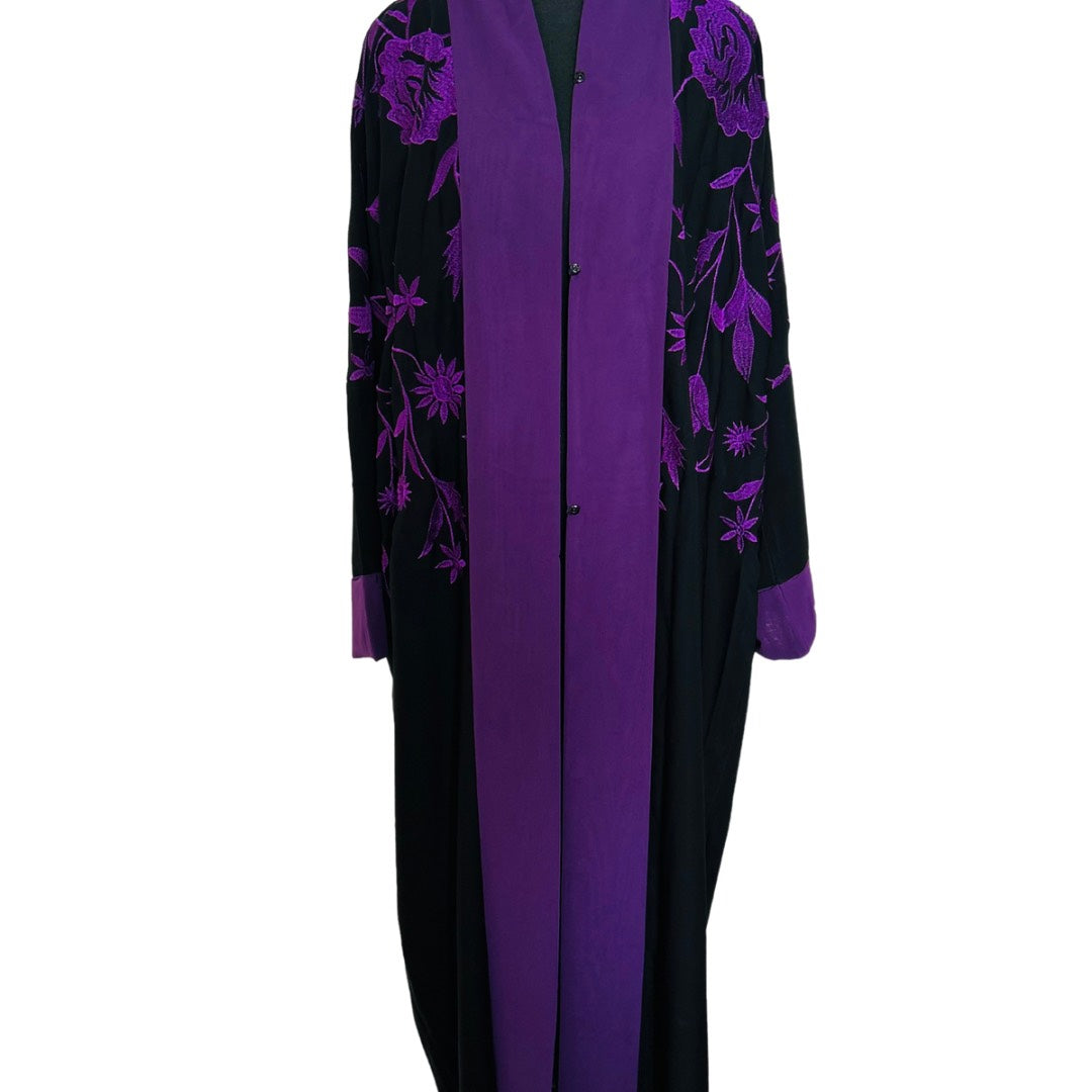 Purple/Black Abaya with hijab