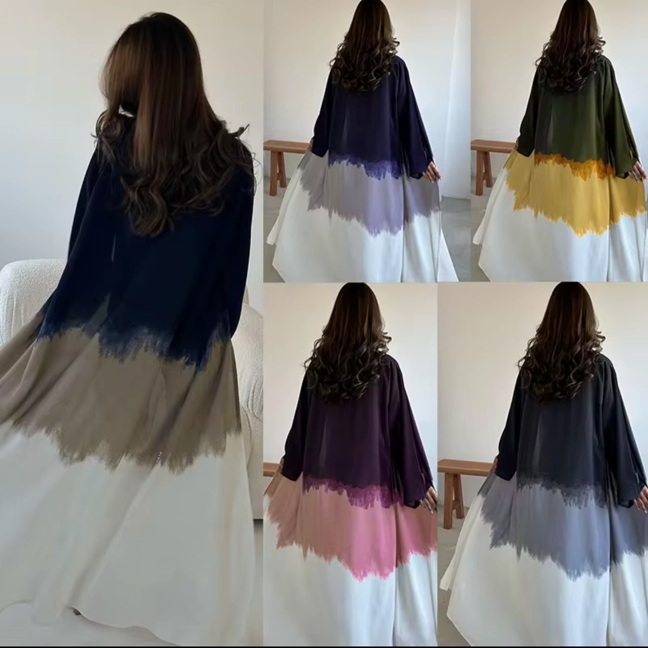 Open abaya for Spring and summer Polyester