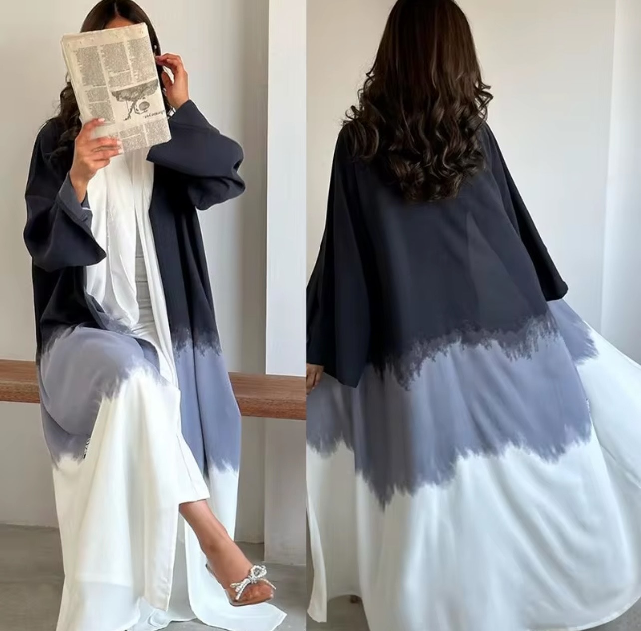 Open abaya for Spring and summer Polyester
