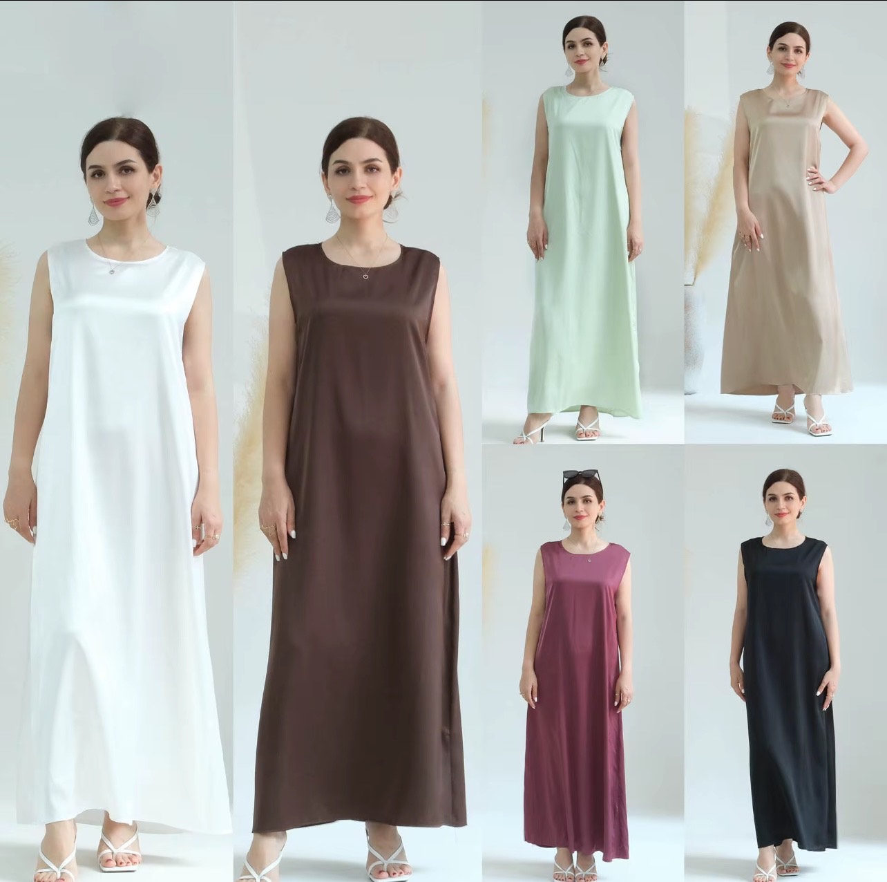 Satin Sleeveless Abaya