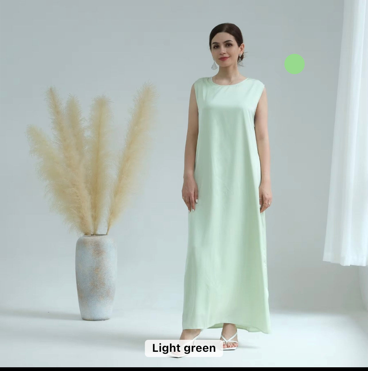 Satin Sleeveless Abaya