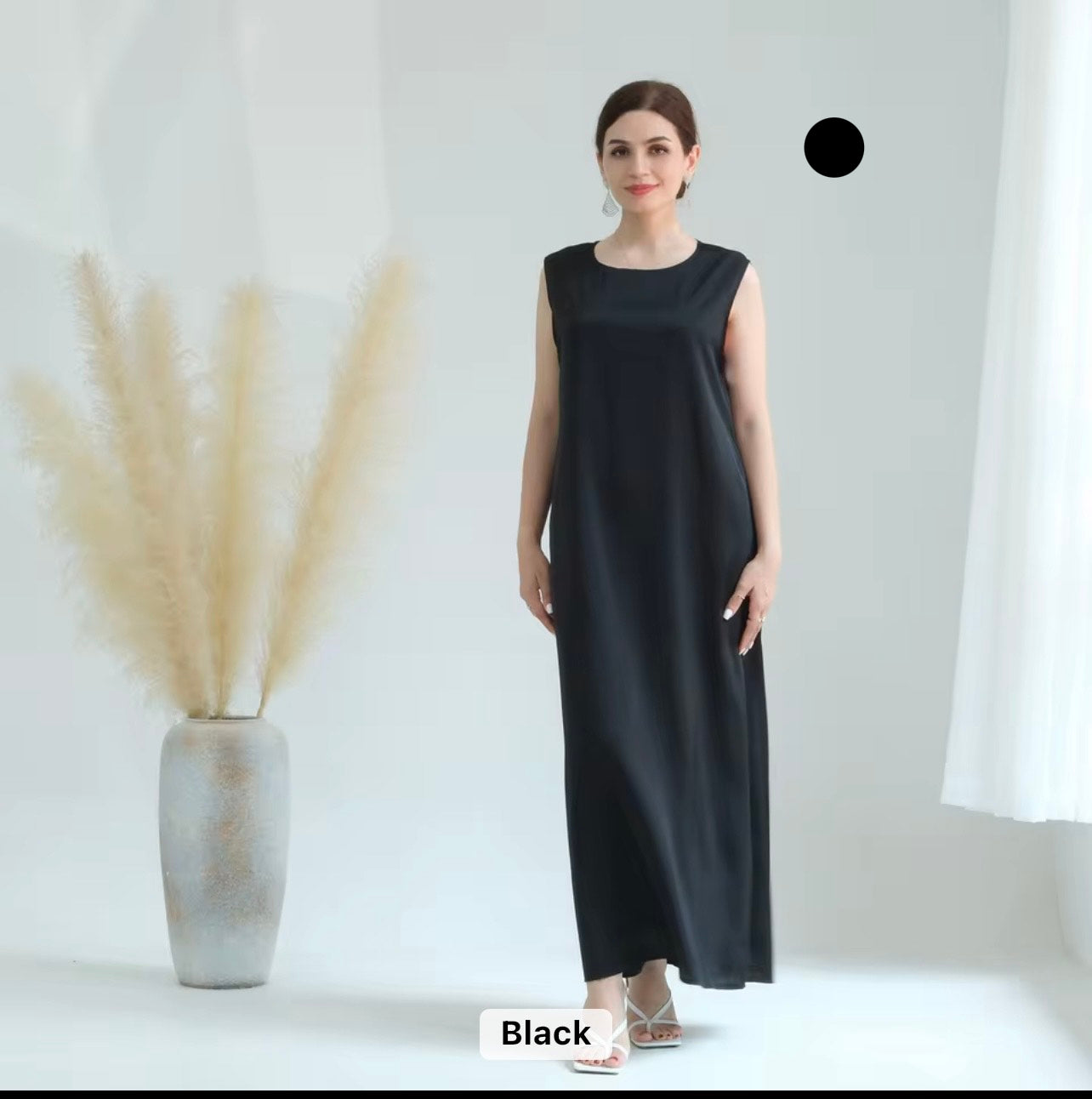 Satin Sleeveless Abaya