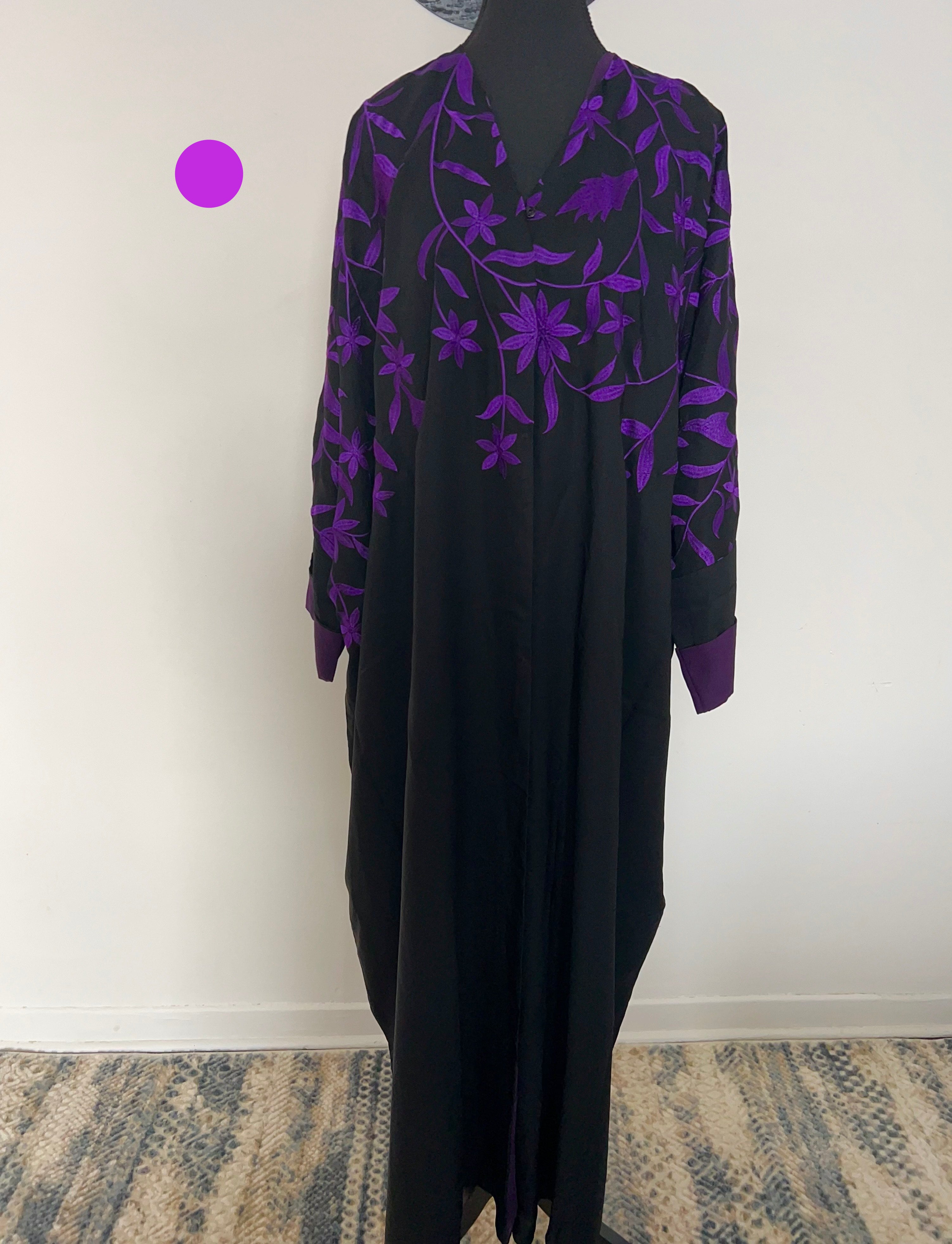 Purple/Black Abaya with hijab