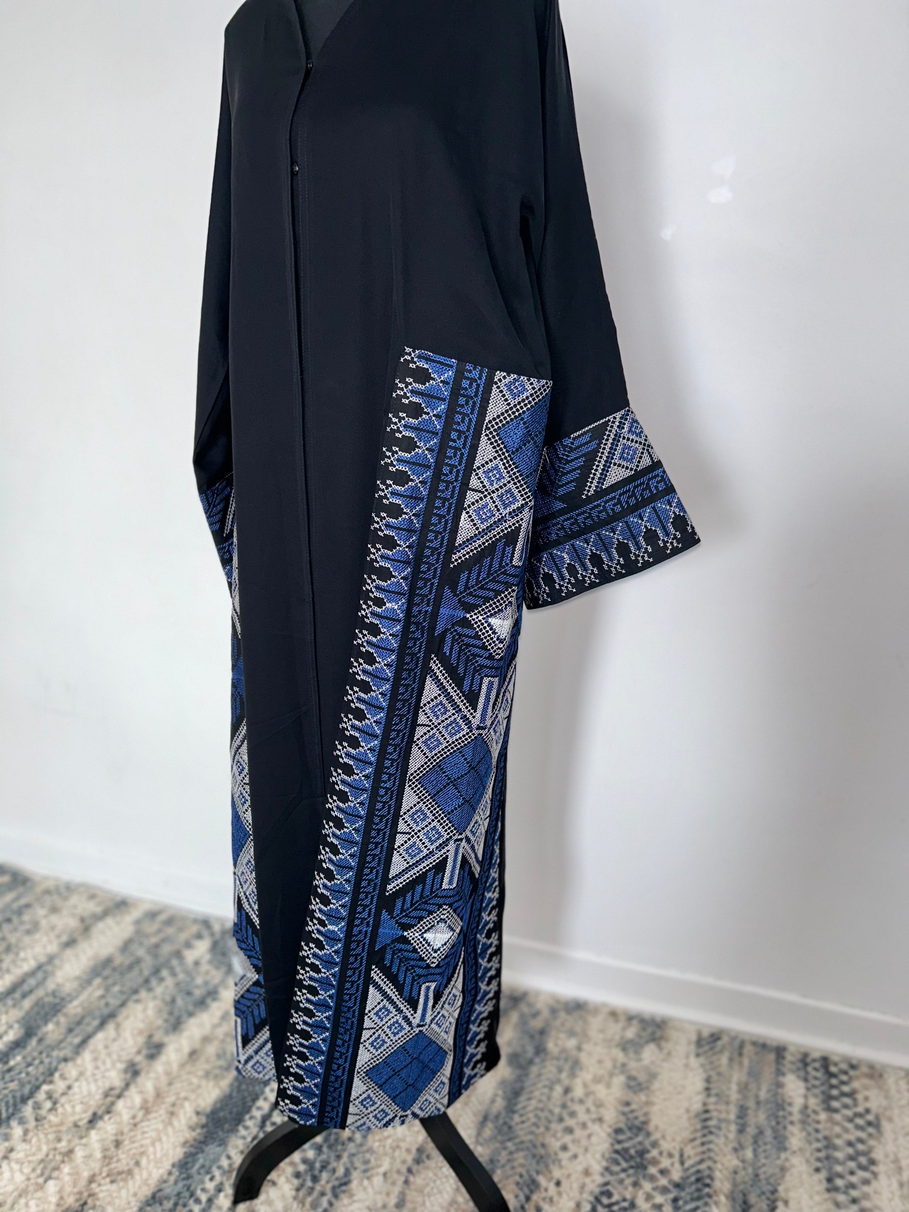 Dubai black blue abaya