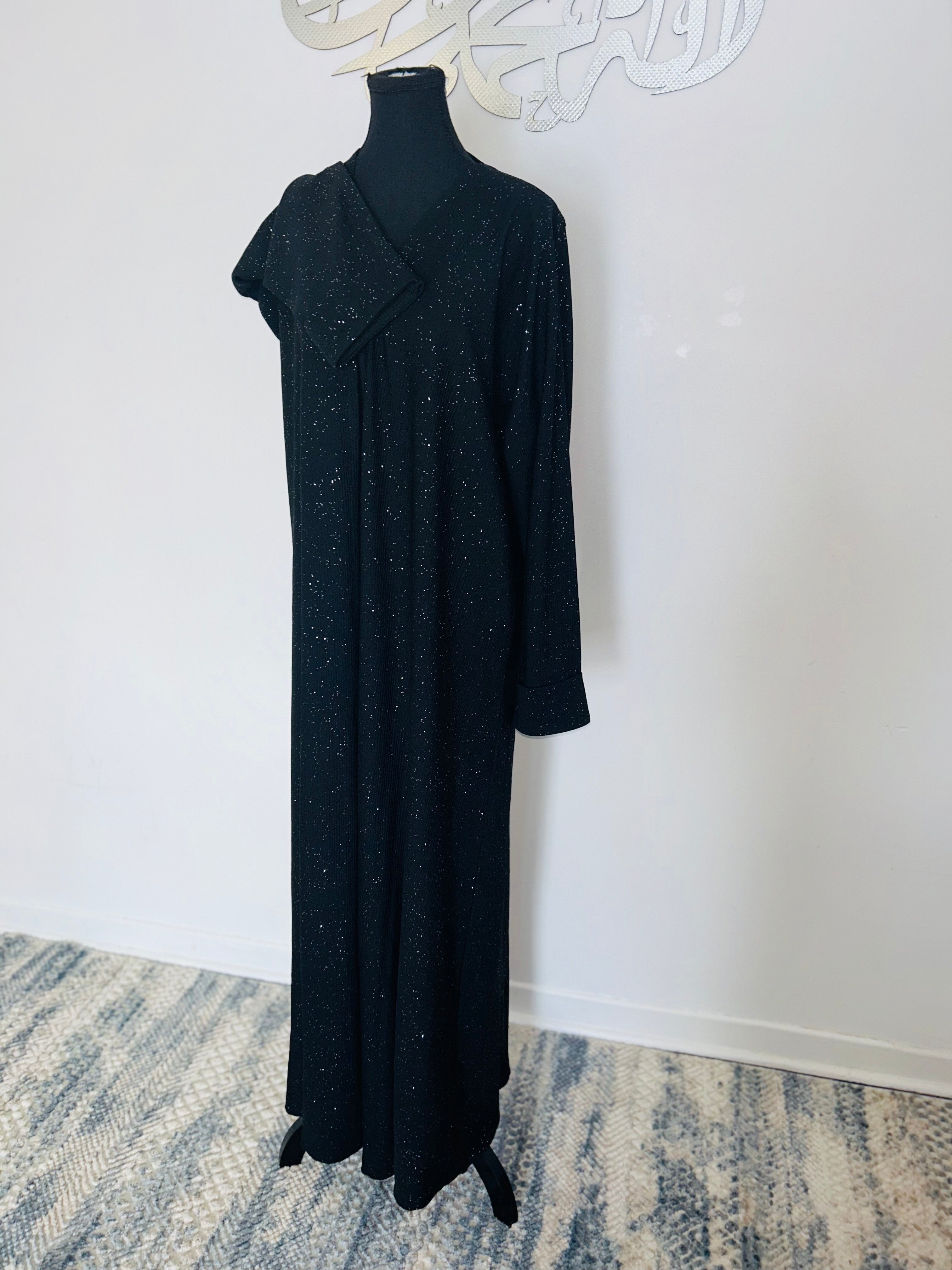 Elegant black abaya with hijab