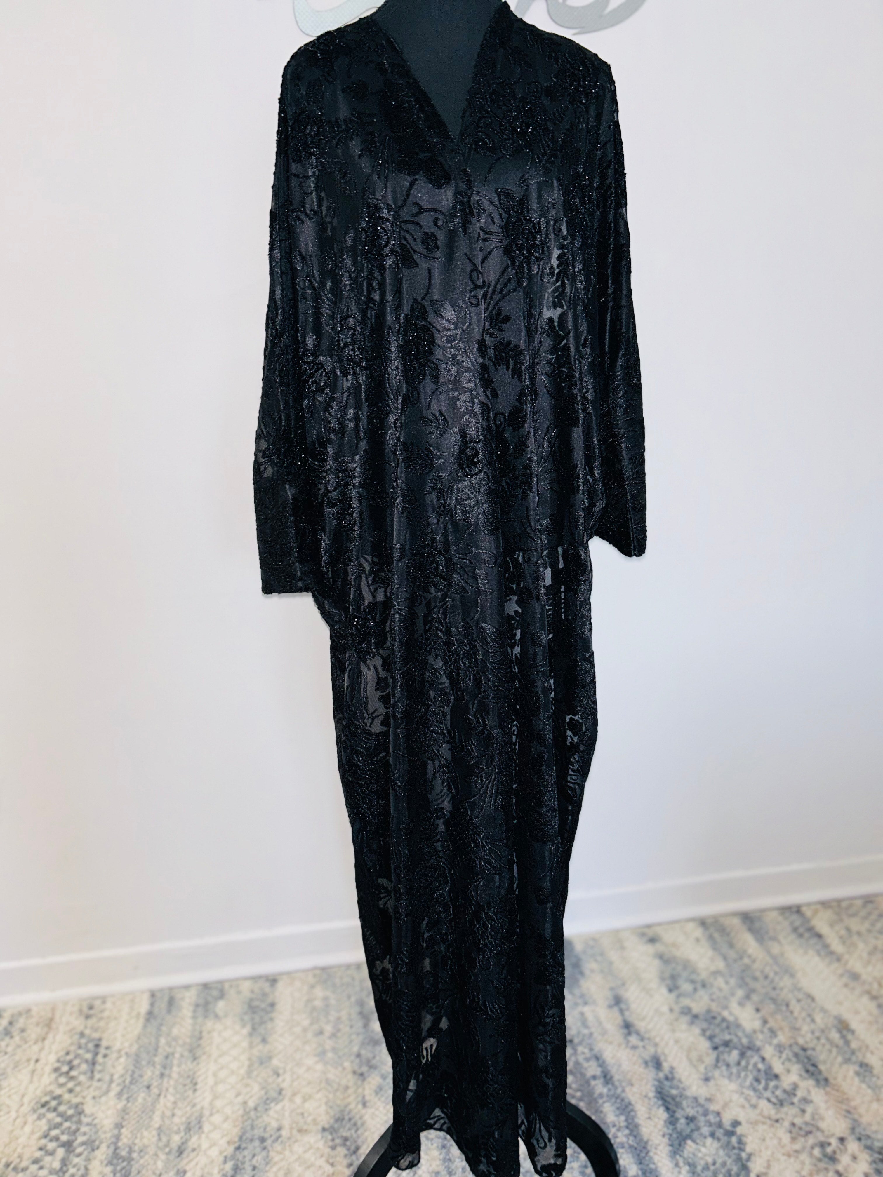 Dentelle Black Abaya with scarf