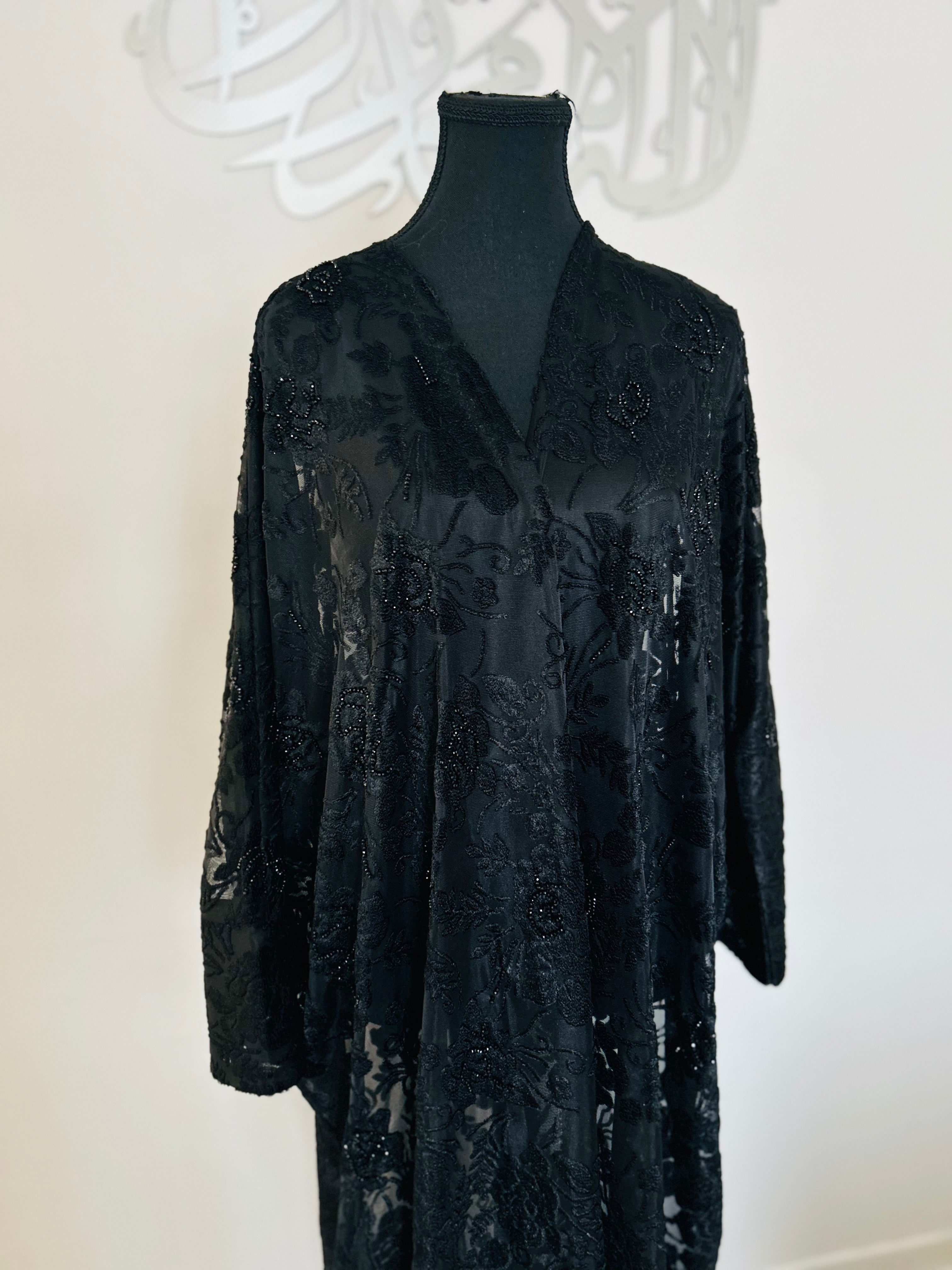 Dentelle Black Abaya with scarf