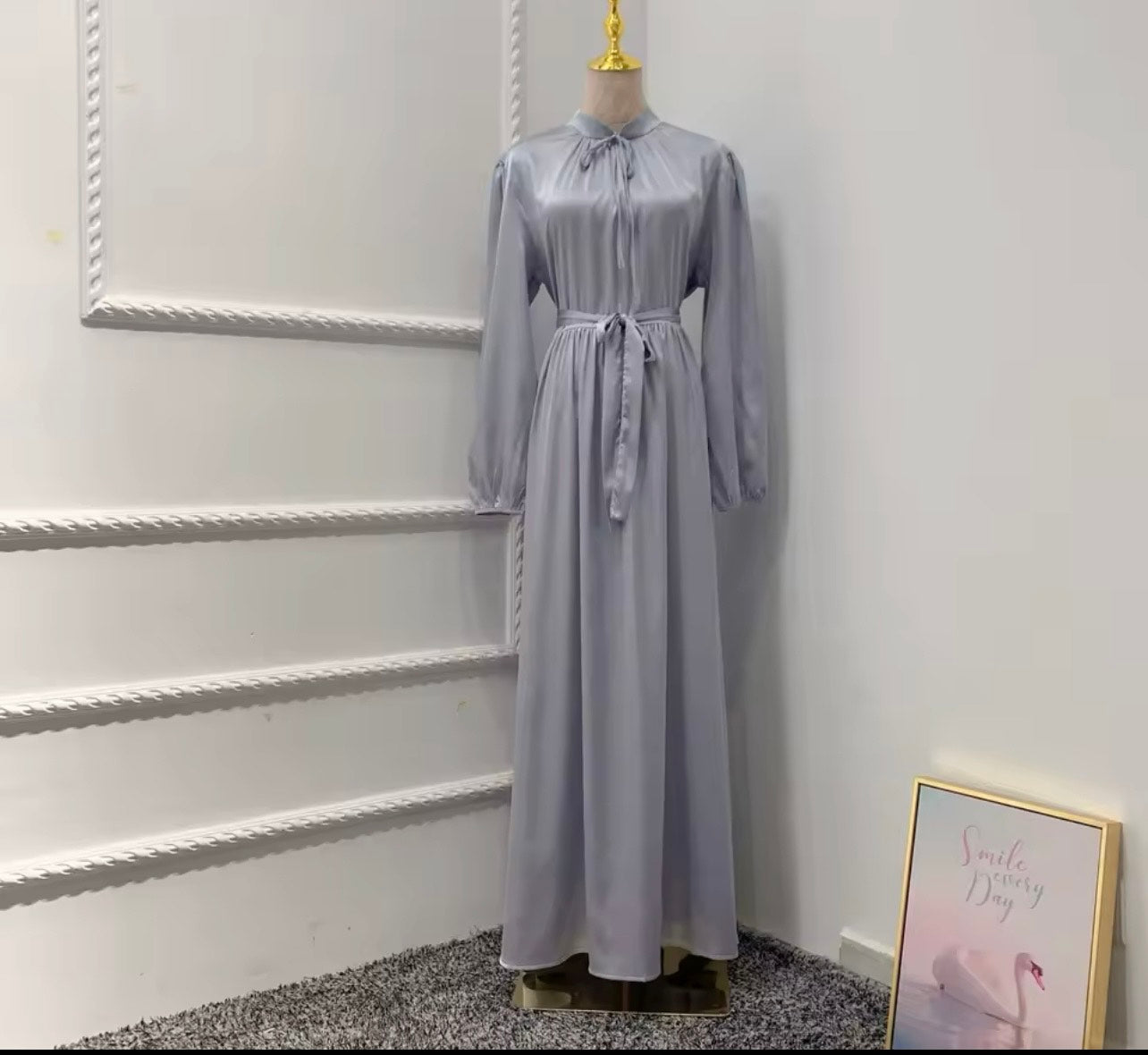 Dress Satin  embodies modest fashion whit Hijab